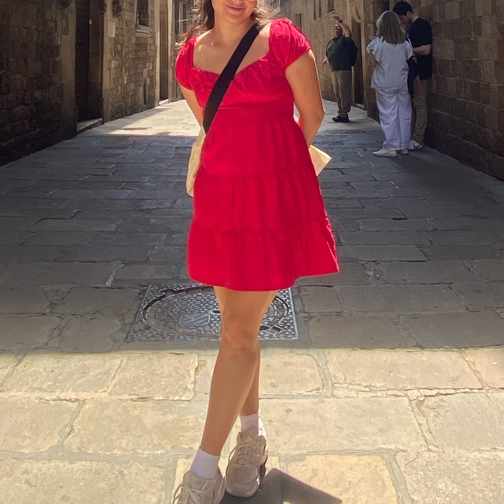 La Hearts Vibrant Red Mini Dress